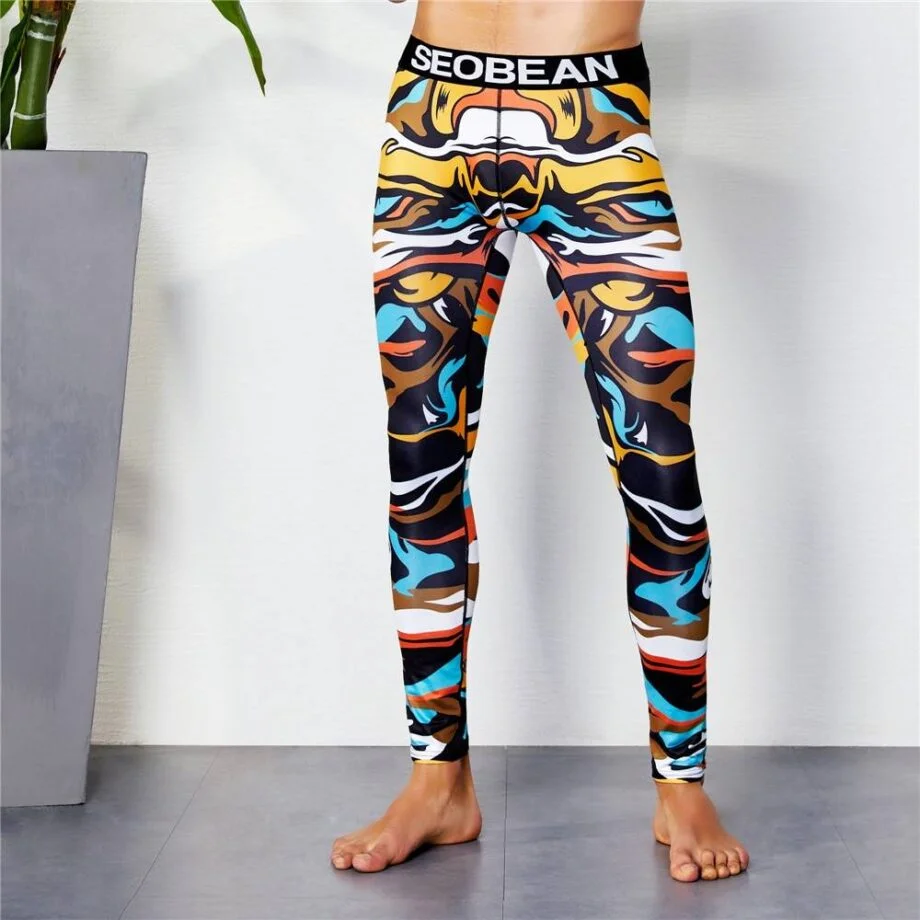 Colorful running compression tights for men mens clothing leggings