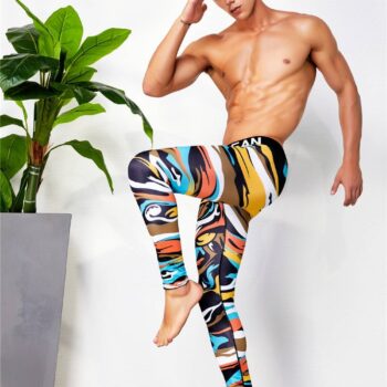 Colorful Running Compression Tights for Men Mens Clothing Leggings