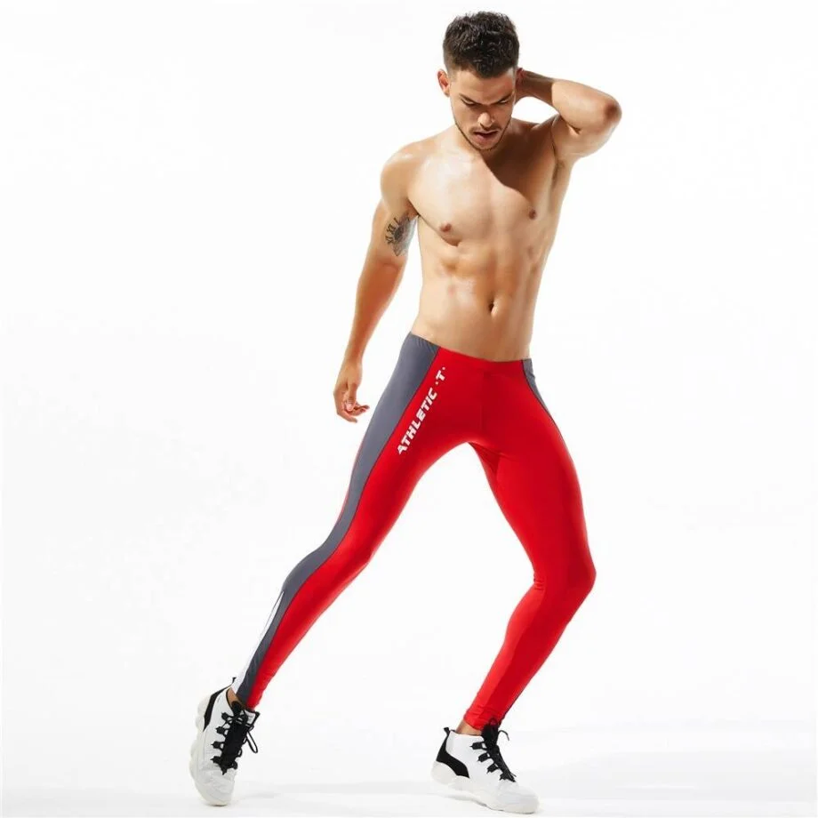 Athletic bodybuilding gym leggings for men mens clothing leggings