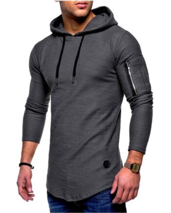 Fitness Hooded Tight Sweatshirt for Men Mens Clothing Jackets & Hoodies