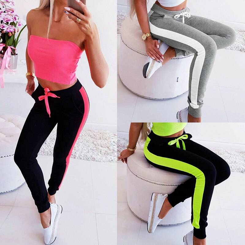 Striped High Waist Fitness Pants for Women Womens Clothing Pants | The Athleisure
