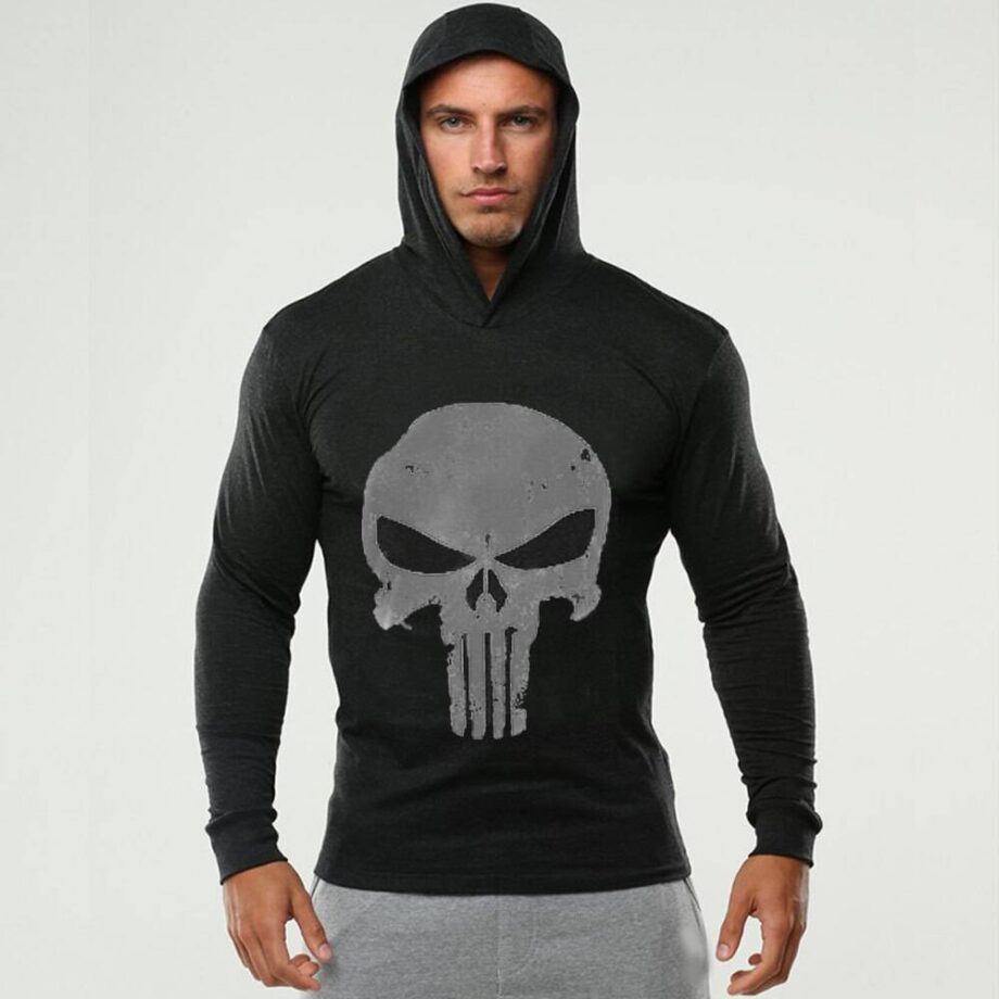 Skull long sleeve hoodie for men mens clothing jackets & hoodies
