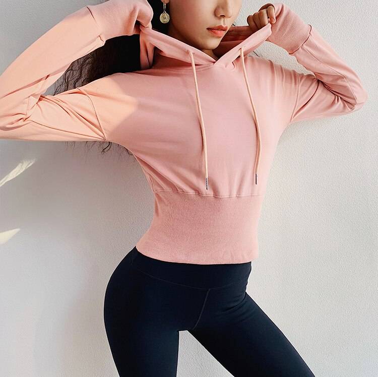 Hooded gym top for women womens clothing jackets & hoodies
