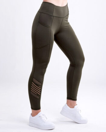 High-Waisted Workout Leggings with Mesh Panels for Women