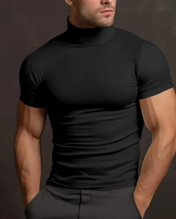 High collar training t-shirt for men