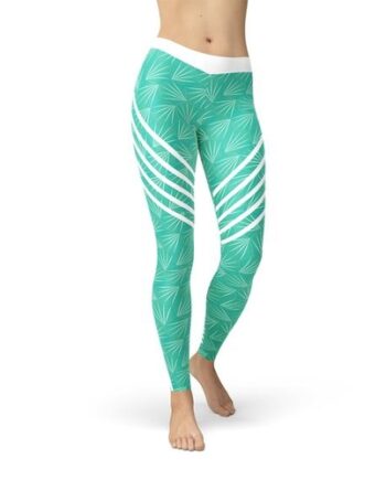 Turquoise sports leggings for women