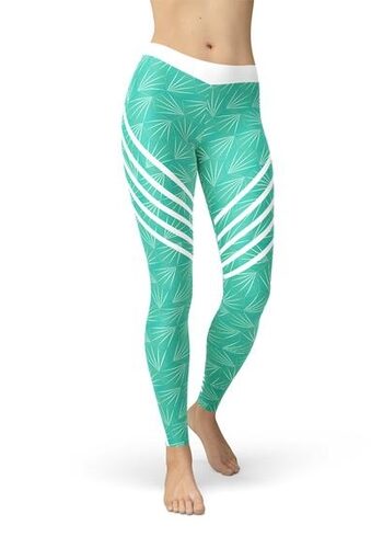 Turquoise sports leggings for women